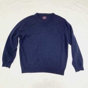 Untuckit 100% Merino Wool V-Neck Sweater Navy Blue V-Neck Men's XXXL
